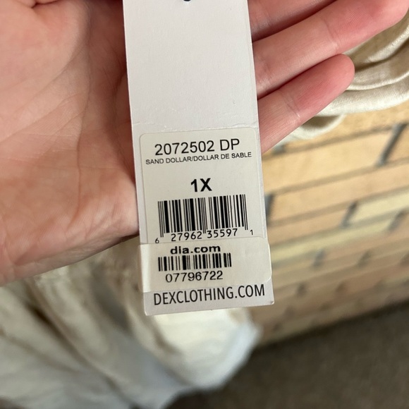 NWT Dex Tan Linen Blend Dolman Sleeve V Neck Midi Dress Size 1X - Picture 5 of 7